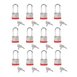Vault Locks 40mm Keyed Alike Laminated Steel Long Shackle Padlock, 1 3/4" Wide x 2 3/4" Shackle Size (12 Pack)
