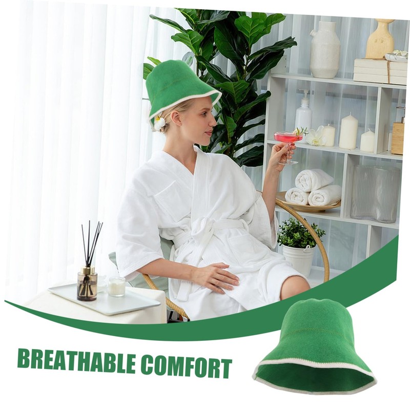 FOMIYES Thick Wool Sauna Cap Absorbent and Heat Insulating Hair