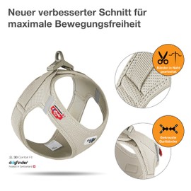 curli Dog Vest Harness with Clasp, Air Mesh, Light Tan, L