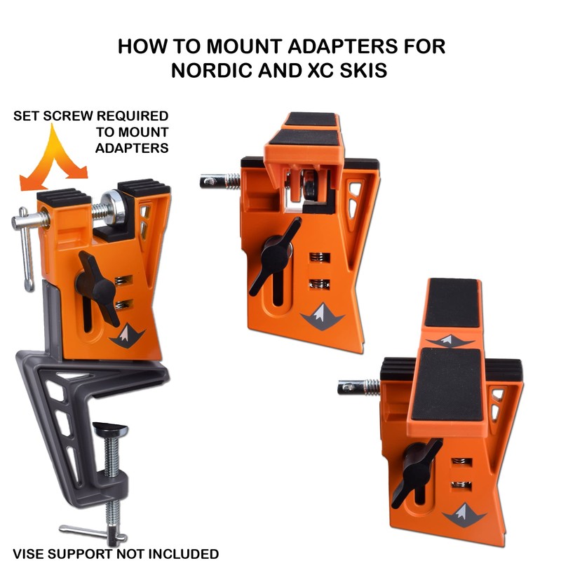 RaceWax Adapter Converts Ski Vise to Snowboard Nordic XC Wide