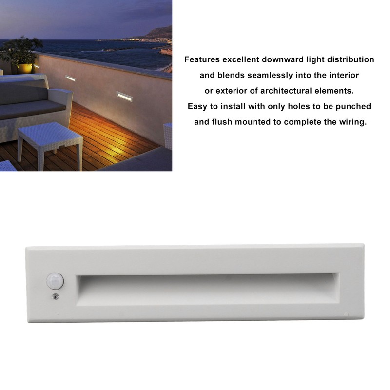 Recessed Sensing Step Light Frosted White LED Stair Light for