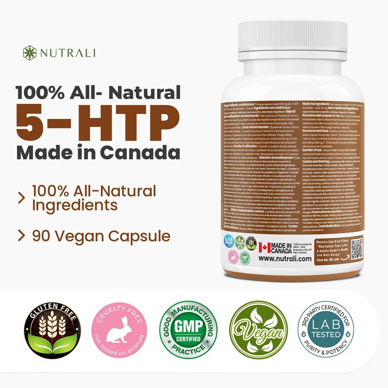 New MAX POTENCY 5htp 200mg Capsules, Improved Mood. Stress Relief,
