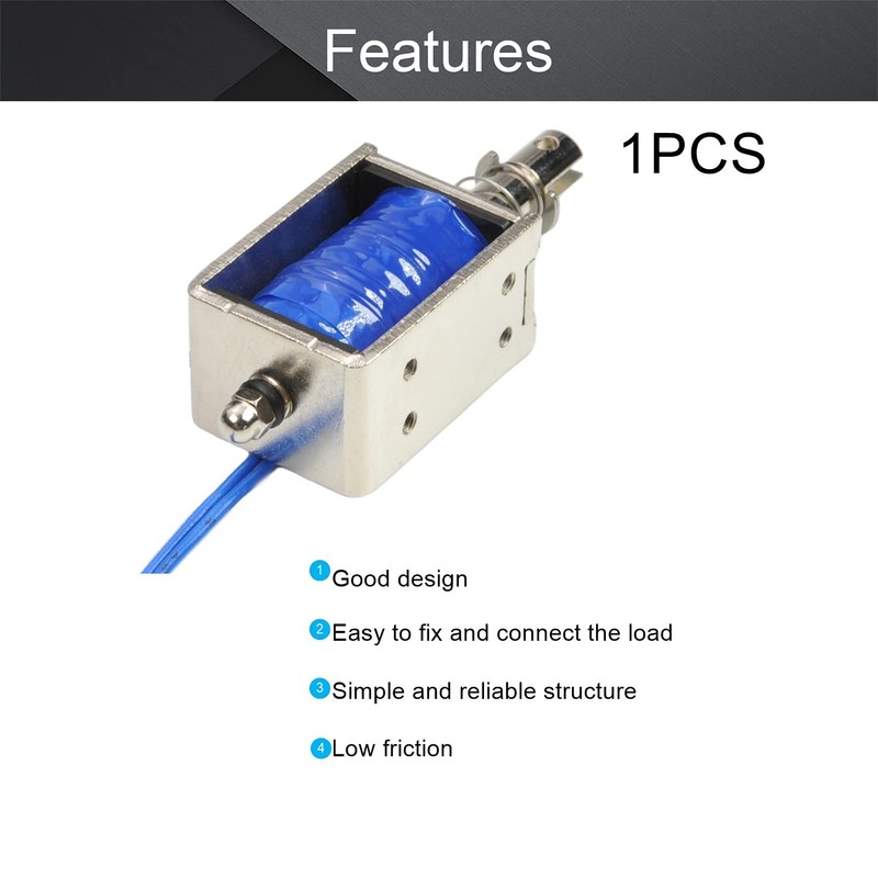 Fielect DC 24V 15N 10mm Push Pull Type Solenoid Electromagnet