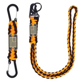 cibtdtl 2 Pcs Heavy Duty Paracord Lanyard Keychain, Braided Parachute Rope Necklace Keychains with Cool USA Flag, Strong Lanyard for Outdoor Activities, Camera, Keys, Whistle, Traveling