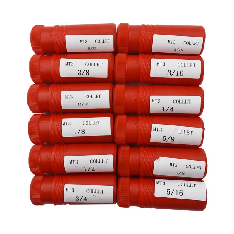 LiGuVCY Morse Taper Collet Kit MT3 Taper Collet 1/8-3/4 Inch