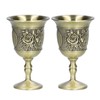 2pcs Wine Glasses Exquisite Chrysanthemum Pattern Vintage Court Style Metal