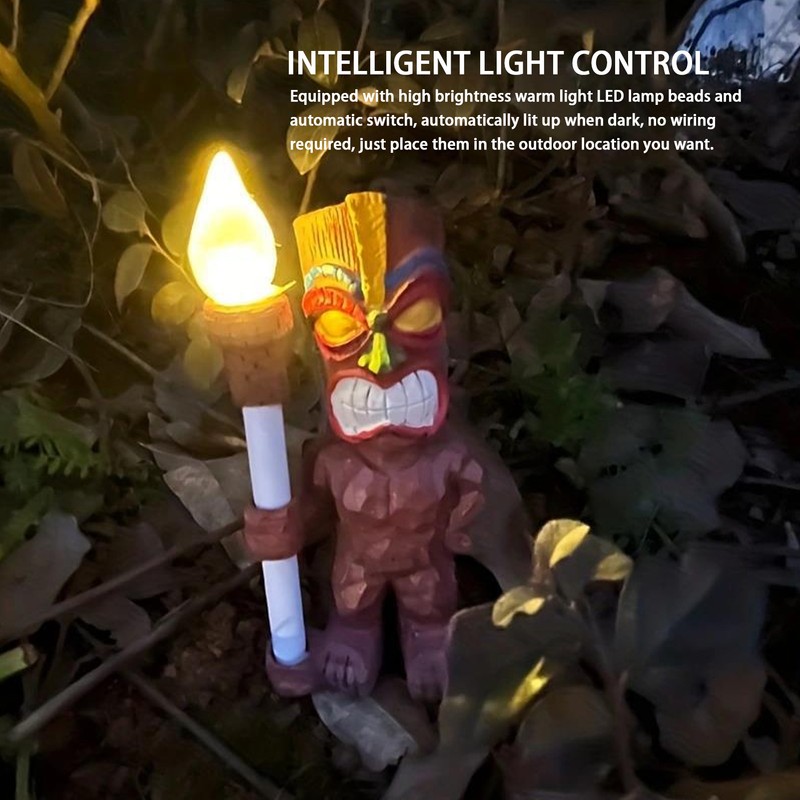 Solar Garden Outdoor Light Torch Figurine Warm Light Landscape Ground