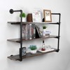 MBQQ Industrial Retro Pipe Shelf 44in 3 Tier Wall Mounted,Rustic