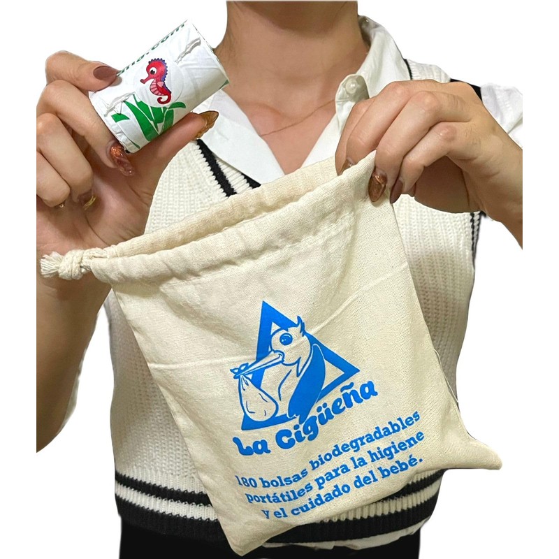 La Cigueña - 180 bolsas biodegradables portátiles para el cuidado