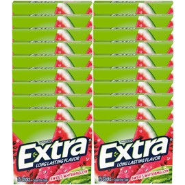 Extra Fruit Sensation Gum, Sweet Watermelon Flavor - 20 Packs of 15 Pieces. Total 300 Sticks