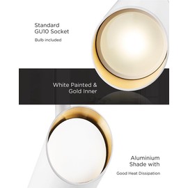 FEMILA Track Lighting, Led Track Light GU10 Bulbs Included, 44" Flush Mount Ceiling Spot Lights, for Living Room, Gallery, Bedroom, Hallway, 4FS79TL-5 WH