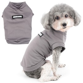 Zunea Small Dog Shirts Quick Drying Summer T-Shirts Cooling Puppy Clothing Soft Sleeveless Vest Tank Top Breathable Stretchy Chihuahua Sun Protection Hot Weather Clothing Dark Grey L