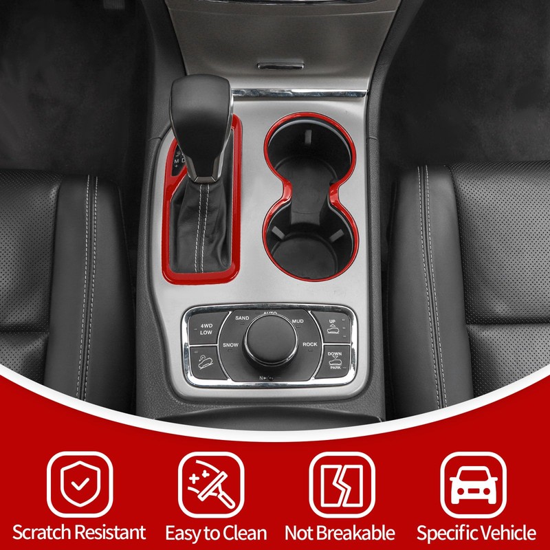 JeCar Front Cup Holder Gear Shift Panel Trim Compatible with