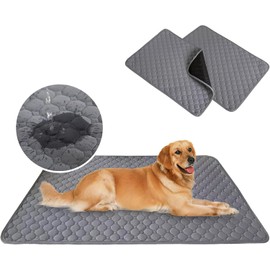 2 PCS Almohadillas Lavables para Perros, Impermeable Almohadilla de Entrenamiento,Tapetes Reutilizable de Entrenamiento para Perros, Almohadilla con Antideslizante Inferior para Perro Gatos (50X70CM)