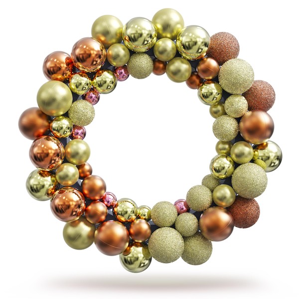 VALENTHERA Christmas Wreath with Christmas Tree Baubles – Advent Wreath