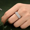 SHELOVES Three Row Eternity Ring for Women Round Cut CZ