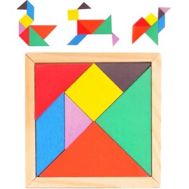 Tangram De Madera Juego Didáctico Rompecabezas Paquete 13pz
