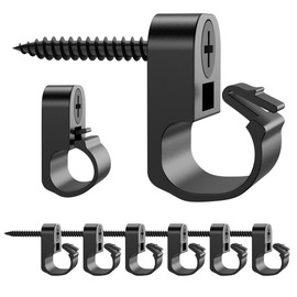 Elrswy 50 pcs,Lighting Hanger Clips for Christmas Lights,Screw-in Clips for Hanging LED Fairy Lights and Wires,Plastic,Black