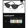 MACJERO Narrow Small Retro Polarized Cat Eye Sunglasses for Women