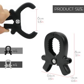 SHIDOW Plastic Beach Towel Clips for Chairs Windproof Design Clips for Towels on Beach, Pool, Cruise Ship, Boat (8 Pack, White and Black)