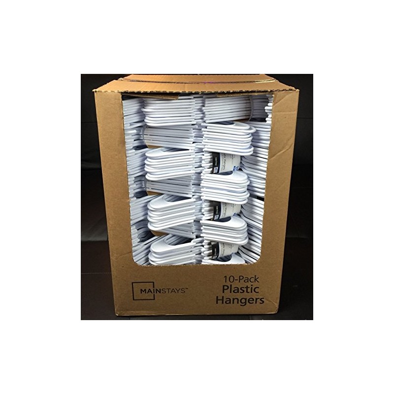 Lot 100 Mainstays Plastic Tubular Slotted White Adult Clothing Clothes