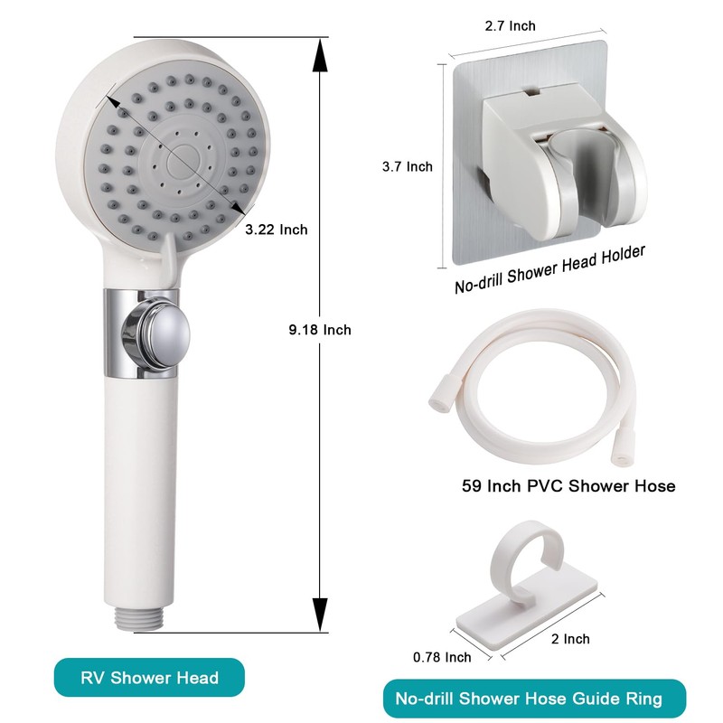GwernKB RV Shower Head with Hose,5-mode High Pressure Shower Head