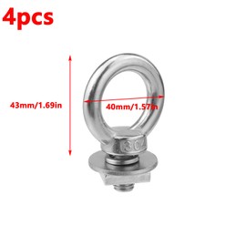 Antrader T Track Mount Tie Down Anchor for Roof Rack,4 Sets M10 T Track Bolts 304 Stainless Steel Roof Rack T Bolts Nuts and Lifting Eye Bolts T Slot Bolts Anchoring Kit (Silver)