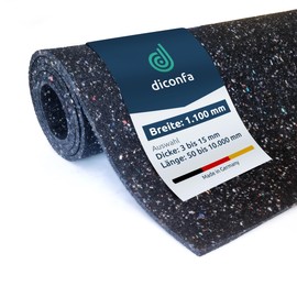 diconfa Building Protection Mat Width 1100 mm (110 cm) – Choice – Thickness: 3 mm to 15 mm – Length: 0.05 m to 10 m – Selection: 0.1 m (10 cm) Long, 3 mm Thick – Rubber Mat Sold by the Metre Rubber