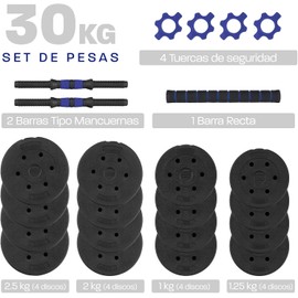 Altera Astral Juego de Mancuernas Ajustables de Cemento Discos ajustables, Cemento con ABS, Agarre antideslizante, Entrenamiento de fuerza,