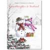 doodlecards Granddaughter and Husband Christmas Card Two Snowmen Medium Size