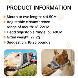 XYTAHDM Dog Muzzle Nylon Muzzle for Dogs, Adjustable Strap, Prevent Barking, Biting and Chewing, Soft, Bite Resistant, Safe, Breathable