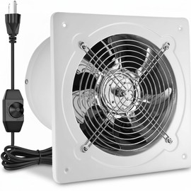 8" Kitchen Exhaust Fan with Variable Speed Controller, 686CFM Wall Mount Ventilation Fans, Metal Attic Exhaust Fan, Small Fume Extractor Ventilation Fan for Kitchen Bathroom Shop Smoking Room Garage