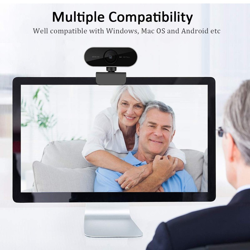 1080P Webcam with Microphone – HD Webcam for Computer, Laptop,