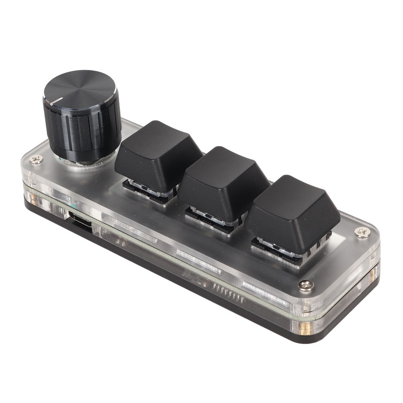 USB Mini 3 Key Keypad with Knob DIY Programmable Type