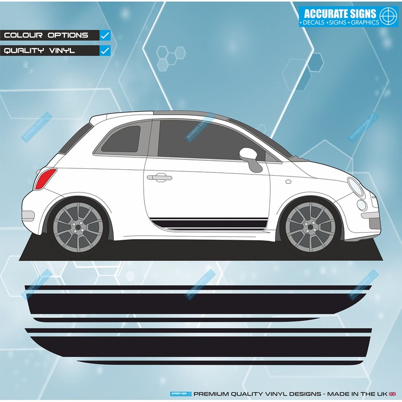 Stickers for 500 Side stripes Door Graphics Decal Sticker Kit