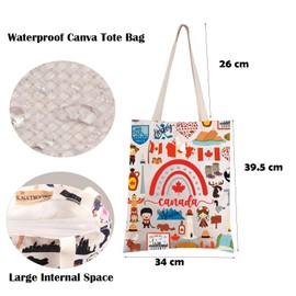 FEELMEM Canada Trip Tote Bag Canada Travel Reusable Shopping Bag Gift Canada Merchandise Canada Pride Gift