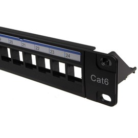 kenable 24 Port Patch Panel Load Bar Empty Rack for Panel Mount Modules with Back Bar