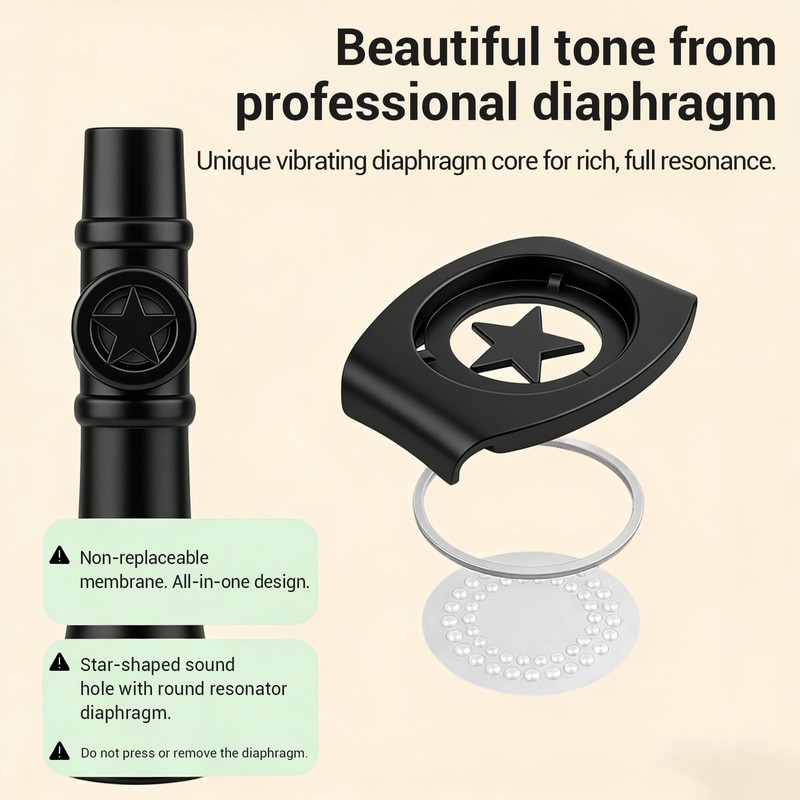 Professional Kazoo for Adults, Premium ABS Musical Instrument, Adjustable Tone,