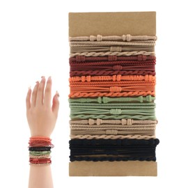 KGDUYC Pack of 24 Women's Elastic Hair Bobbles - Braided Boho Hair Bobbles Hair Tie Braid Holder No Damage Hair Bands Bracelets for Women Girls Long Hair (Colour)