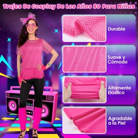 Lukovee Disfraz de los 1980 Mujers, 21 Conjunto de 80's Accesorios Adulto