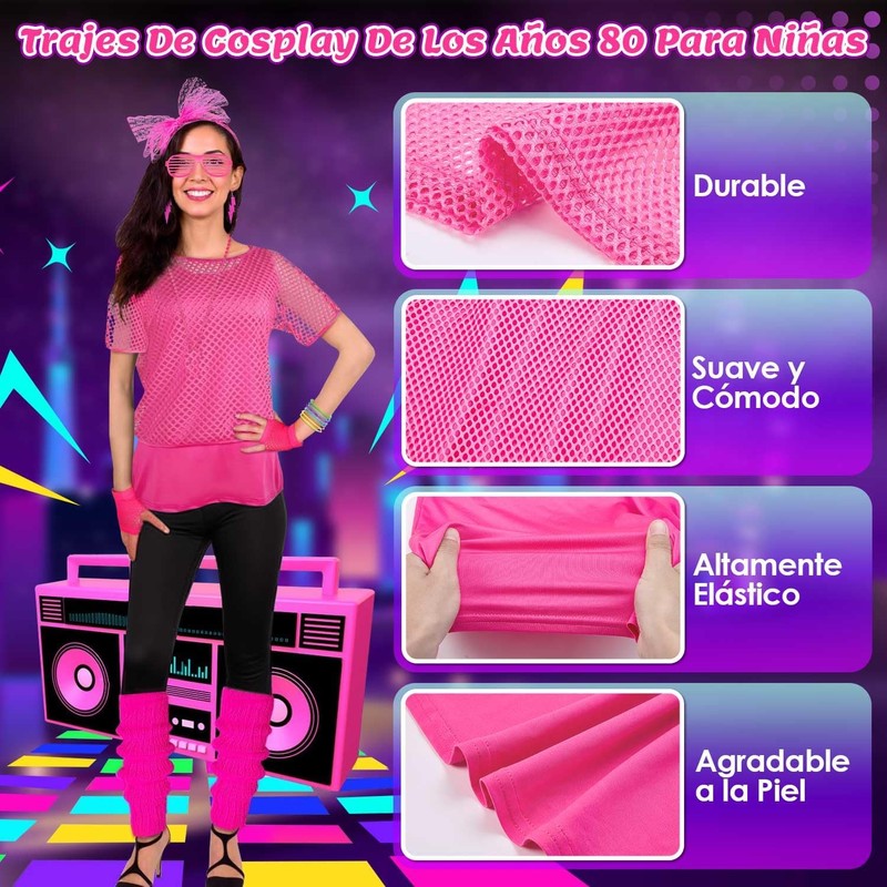 Lukovee Disfraz de los 1980 Mujers, 21 Conjunto de 80's