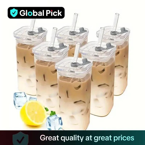 1/2/4/6 Counts Drinking Cup, High Borosilicate Thin Glass Rectangular Heat-resistant