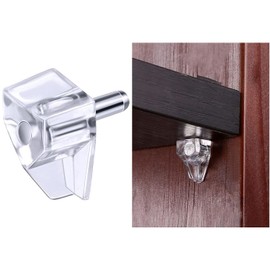 Shelf Support Peg, 5 mm Shelf Pins Heavy Duty Clear Shelf Pegs for Cabinet Furniture Closet Wardrobe, Bookcase Shelving Units, Clear, 100 Pack