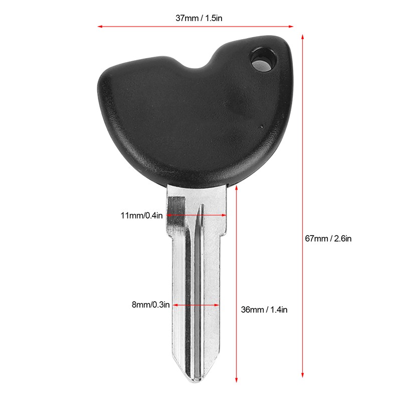 Uncut Blade Key Motorcycle Ignition Starting Carbon Fiber Style Case