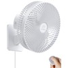 10 Inch Quiet Wall Mount Oscillating Fan with Remote &