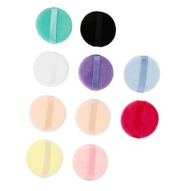 Healeved 10pcs Makeup Powder Puff Fluffy Velour Beauty Sponge for Loose Powder Application Compact for for Daily Makeup Use