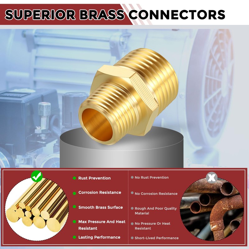 Kozelo 1pc 1/2" NPT Female to 3/8" NPT Female Solid