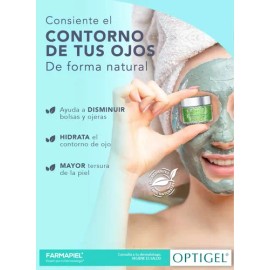 Gel Contorno de Ojos Farmapiel Optigel con Té Verde 15 g Contra Ojeras, Bolsas y Líneas de Expresión para Todo Tipo de Piel Día y Noche