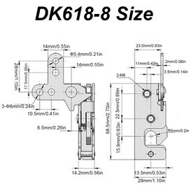 TopHomer 2pcs Heavy Duty Equipment Push to Close Rotary Latch Metal Concealed Mini Rotary Latch with Impact Closing Lock, DK618-8-Z Left