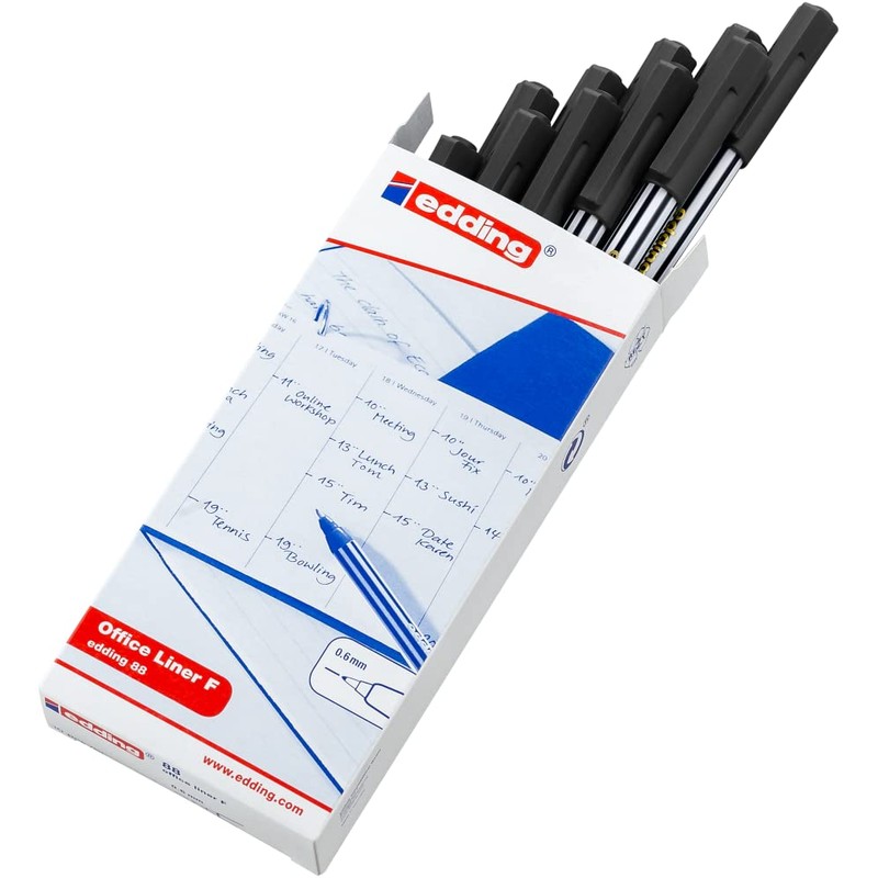 edding 88 - fineliner - black - 10 pens -